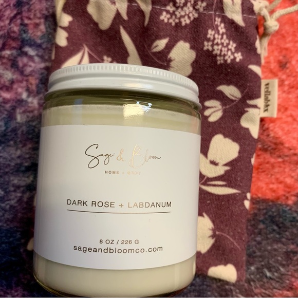 💜 Sage & Bloom Dark Rose and Labdanum Scented Candle - NWT - Picture 3 of 9